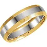 Comfort Fit Band in 14 Karat Yellow & White Gold