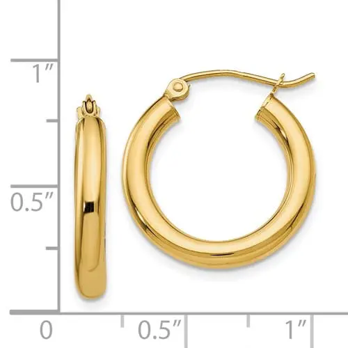 Yellow gold hoop earrings