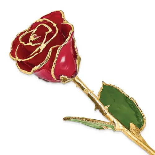 Red gold plated rose