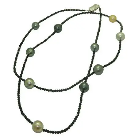 earl Necklace with Black Spinels