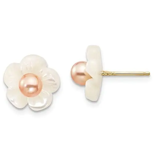 Mother of Pearl & Pink (Freshwater Cultured) Earrings