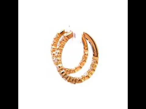 Diamond Hoop yellow gold earring video