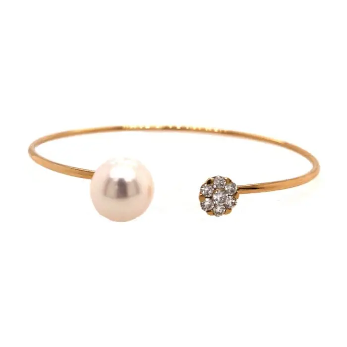 Pearl Bracelet – Flexible Bangle with 10 mm freshwater pearl