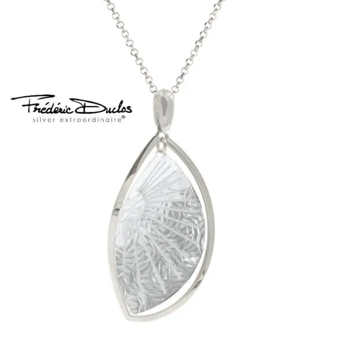 Silver sunray leaf Necklace