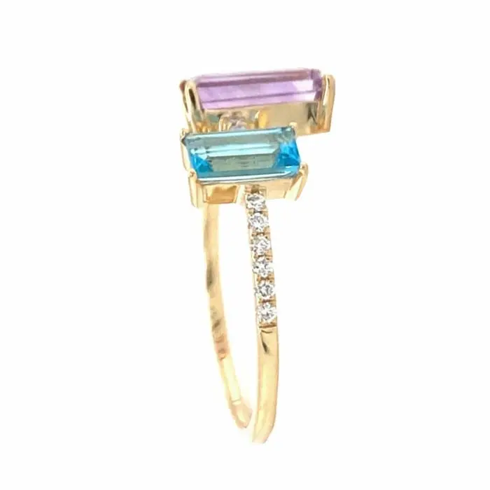amethyst and topaz ring
