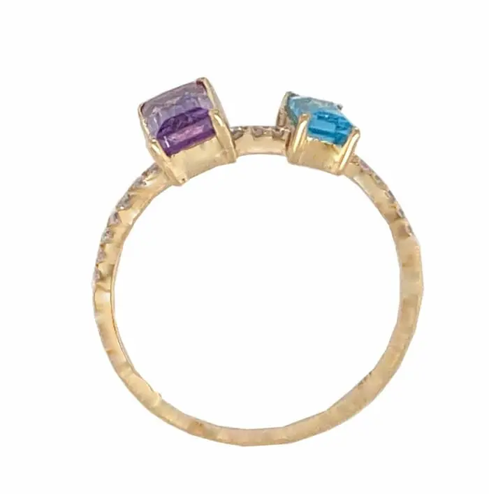 amethyst and topaz ring