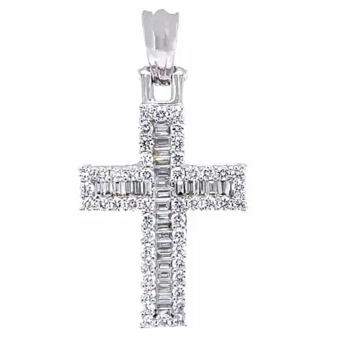 .99 cttw. Diamond Cross Necklace