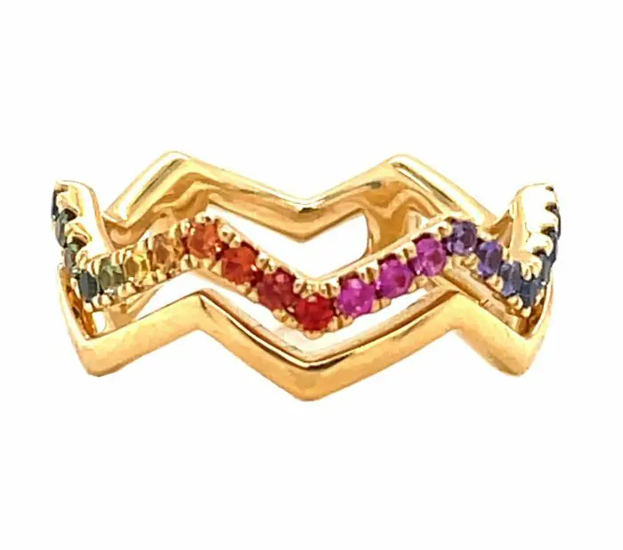multi-colored sapphire ring