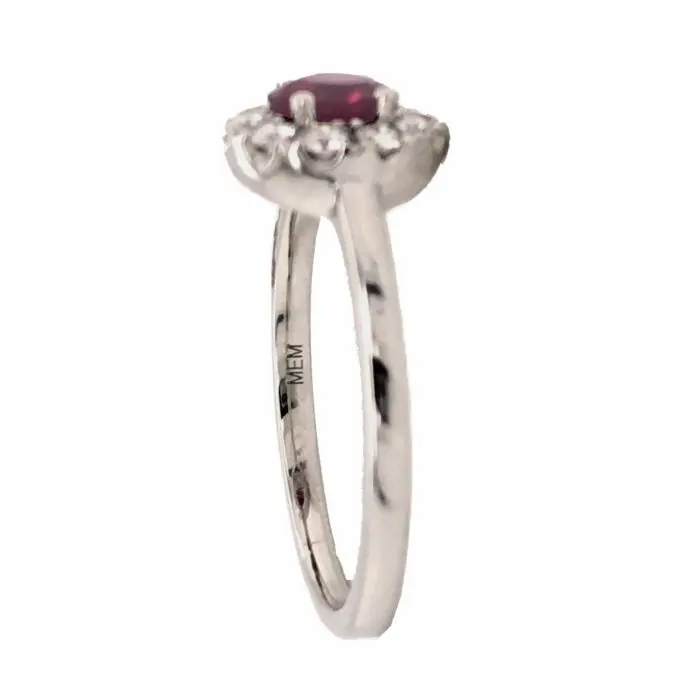 ruby ring with diamond halo