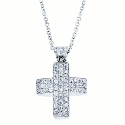 .90 cttw. Diamond Cross Necklace
