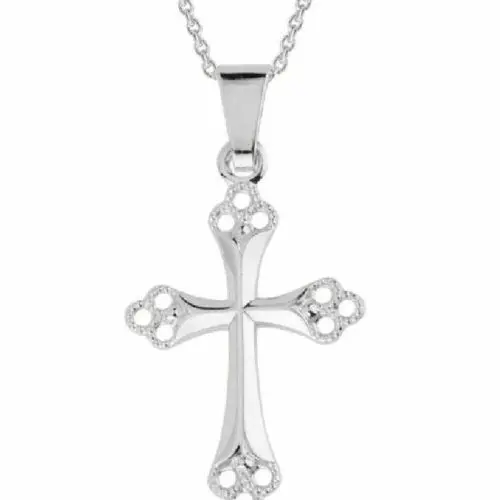 Cross Necklace in 14k white gold