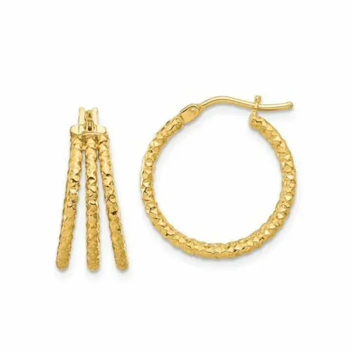 Hoop (Triple Row) Earrings