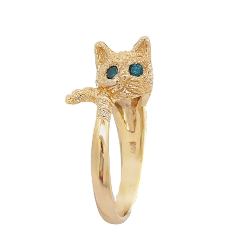 Cat Ring by Gold In Art | yellow gold