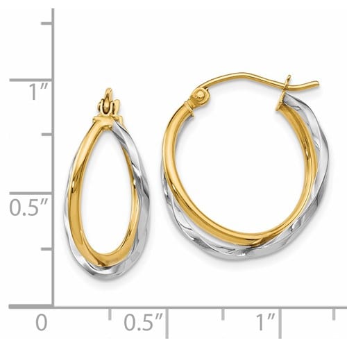 Two tone hoop earrings