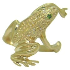 Frog with green diamond eyes