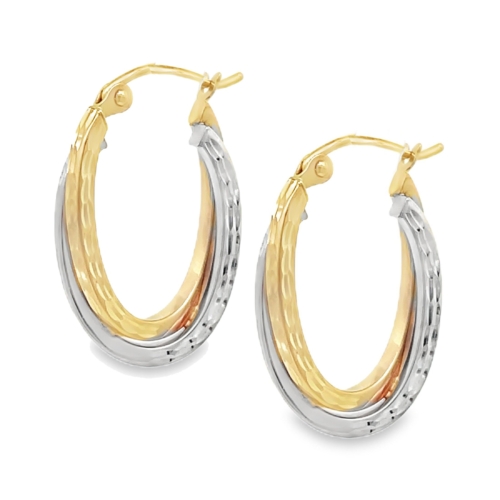 Hoop (Two Tone Oval) Earrings