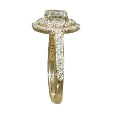 Double Scalloped Halo Diamond Ring