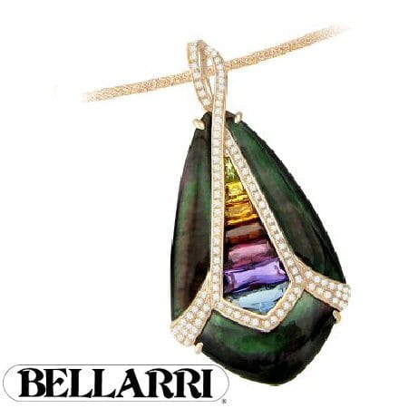 Abalone with Multi color gemstones necklace