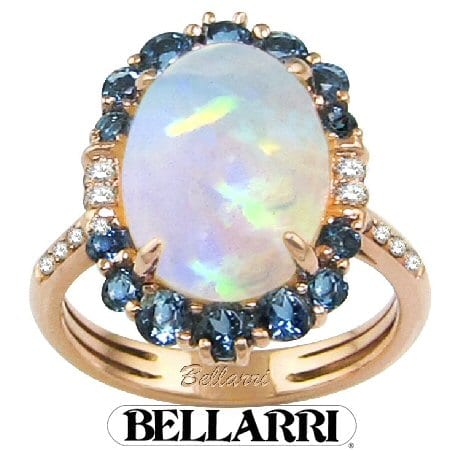 Opal with London blue Topaz & Diamonds