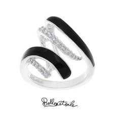 Black "Aria" Ring in Sterling Silver by Belle Etoile