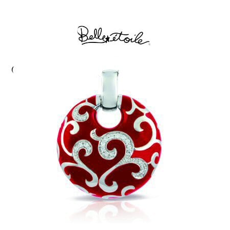 Red "Royale" Necklace in Sterling Silver by Belle Etoile