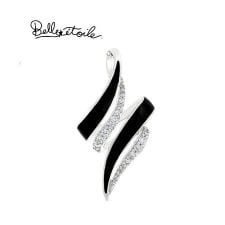 Black "Aria" Necklace in Sterling Silver by Belle Etoile