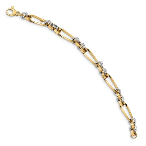 Two Tone Fancy Link Bracelet