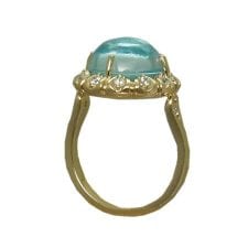 Blue Topaz Ring with Momento Opal