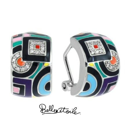 Multicolor "Geometrica" Earrings in Sterling Silver by Belle Etoile