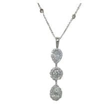 2.11 Cttw, Diamond Necklace in 18 Karat White Gold