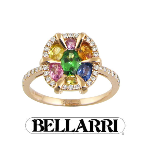 Sapphire (Natural Multicolored) & Diamond Ring