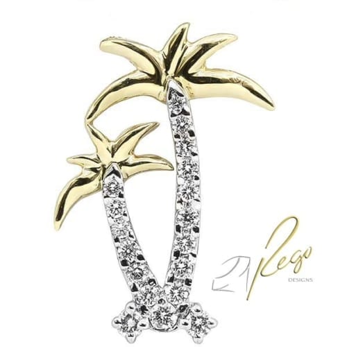 Diamond Palm Trees Necklace