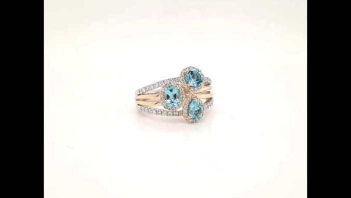 Blue topaz diamond ring video