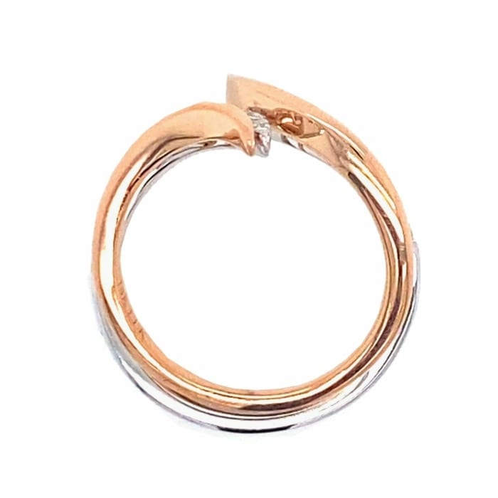 white and rose gold diamond ring
