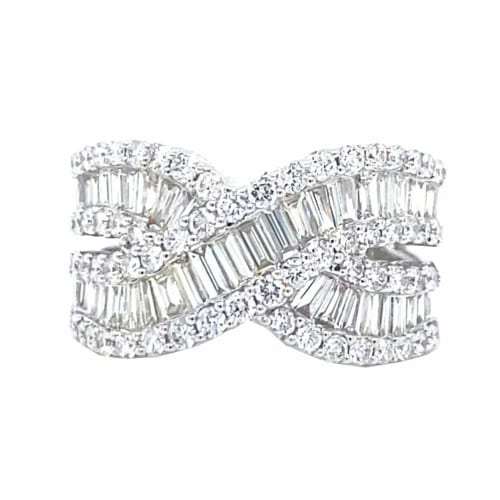 x shape diamond ring