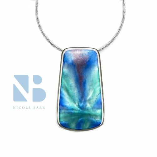 multicolored rectangle aurora necklace