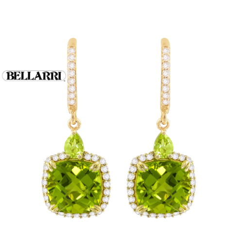 Peridot & Diamond Earrings