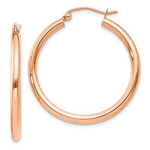 Hoop (3mm) Earrings in Rose Gold