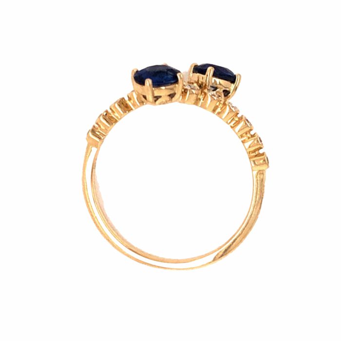 sapphire and diamond bypass ring