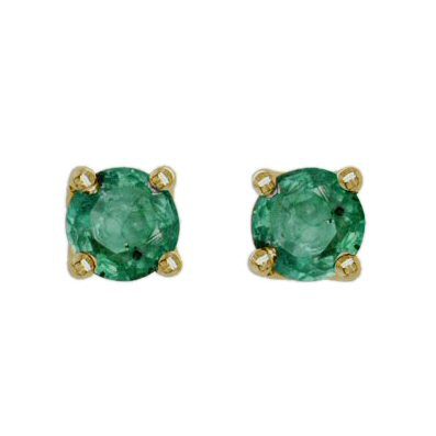 emerald post earrings
