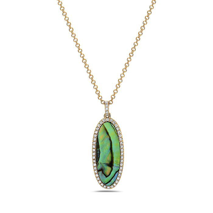 14k yellow gold Abalone necklace