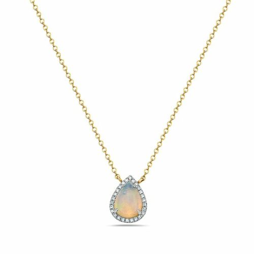 two tone opal and diamond necklace