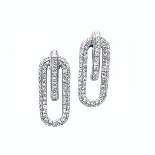 diamond "paper clip" style earrings