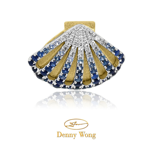 Shell Pendant with Sapphires