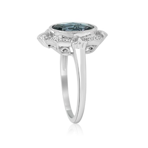 Topaz & Diamond Ring side view