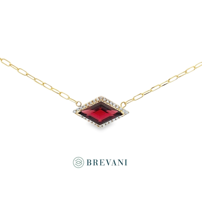 garnet & diamond necklace