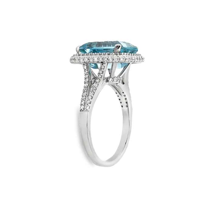 Aquamarine & Diamond Ring Side A