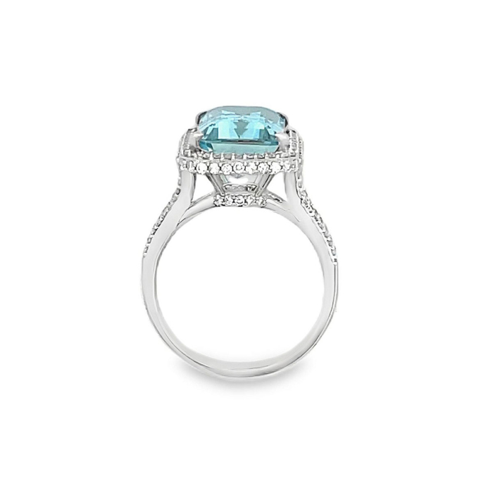 Aquamarine & Diamond Ring Side B