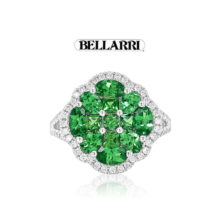 Garnet (Tsavorite) & Diamond Ring