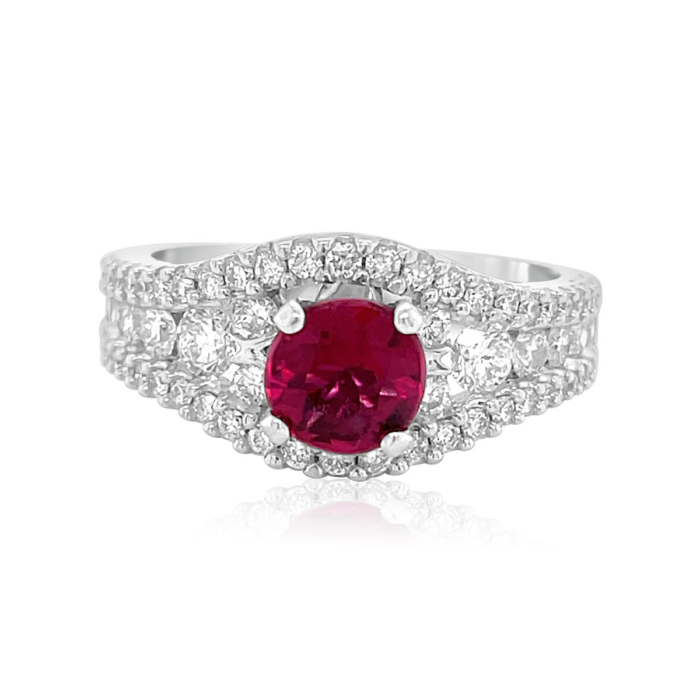 Rubellite & Diamond Ring